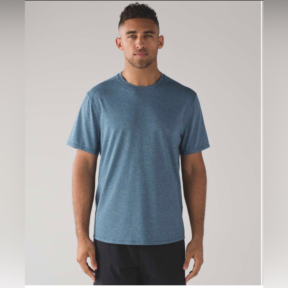 Lululemon Somatic Short Sleeve XXL - Blue - Heathered Poseidon
